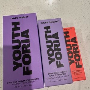 Youth Foria Serum Foundation, blush oil and Sun-kissed Liquid Enhancer Bundle